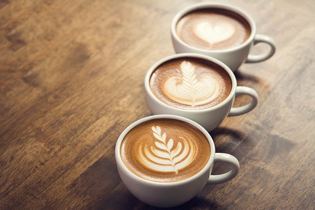 cappuccino, pěna, hrnek kávy